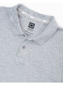 Ombre Clothing Pánská polokošile z piké úpletu - šedá melanž V20 S1374
