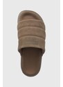 Semišové pantofle adidas Originals Adilette Essential dámské, hnědá barva, IE9649