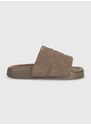 Semišové pantofle adidas Originals Adilette Essential dámské, hnědá barva, IE9649