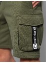 Ombre Clothing Pánské šortky s cargo kapsami - olivové V4 OM-SRSK-0106
