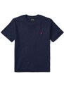 Dětské bavlněné tričko Polo Ralph Lauren tmavomodrá barva, hladký
