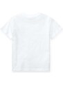 Dětské bavlněné tričko Polo Ralph Lauren bílá barva, hladký