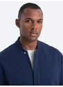 Ombre Men's unbuttoned bomber sweatshirt - dark blue