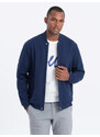 Ombre Men's unbuttoned bomber sweatshirt - dark blue