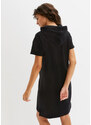 bonprix Mikinové šaty s krátkým rukávem Černá