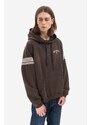 Guess U.S.A. Bavlněná mikina Guess Washed Hoodie pánská, hnědá barva, s kapucí, vzorovaná, M2BQ00KBB40 G1CG