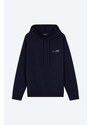 Bavlněná mikina A.P.C. Hoodie Item COEAS-H27672 BLACK pánská, tmavomodrá barva, s kapucí, hladká