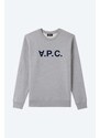 Bavlněná mikina A.P.C. Sweat Vpc COECQ-H27378 BLACK pánská, šedá barva, s aplikací