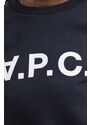 Bavlněná mikina A.P.C. Sweat Viva COECQ-F27644 BLACK dámská, tmavomodrá barva, s potiskem