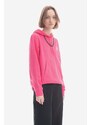 Bavlněná mikina A.P.C. Hoodie Manuela dámská, růžová barva, s kapucí, aplikací, COEZD-F27760 BRIGHT PINK