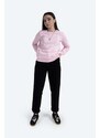 Bavlněná mikina A.P.C. Sweat Skye COEBH-F27700 MARINE dámská, růžová barva, s aplikací