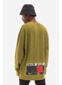 Bavlněné tričko s dlouhým rukávem A-COLD-WALL* Relaxed Cubist Longsleeve T-shirt ACWMTS098 MOSS GREEN zelená barva, s potiskem