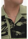 Košile PLEASURES Choices Camp Collar pánská, zelená barva, relaxed, s klasickým límcem, P23SP015-ORANGE