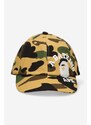 Bavlněná baseballová čepice A Bathing Ape žlutá barva, 001CPI801009M-YELLOW