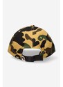 Bavlněná baseballová čepice A Bathing Ape žlutá barva, 001CPI801009M-YELLOW