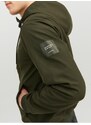 Khaki pánská lehká softshellová bunda Jack & Jones Basic - Pánské