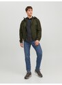 Khaki pánská lehká softshellová bunda Jack & Jones Basic - Pánské