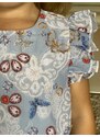 Dívčí šifonové šaty s krátkým rukávem GUESS, světle modré DIAMANT