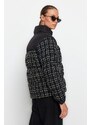 Trendyol Black Premium Oversize Tweed Puffy Coat