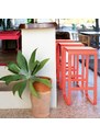 Třešňově červená hliníková zahradní barová židle Fermob Bellevie 75 cm