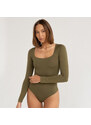 SAINT BODY Bamboo Bodysuit with Deep Neckline XS