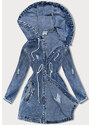 P.O.P. SEVEN Světle modrý džínový přehoz přes oblečení s kapucí (POP7011-K)