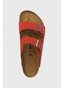 Semišové pantofle Birkenstock Arizona Corduroy pánské, červená barva, 1026145