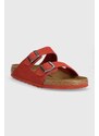 Semišové pantofle Birkenstock Arizona Corduroy pánské, červená barva, 1026145