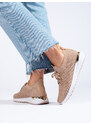 marka niezdefiniowana Beige openwork sports shoes Shelvt