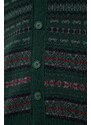 Trendyol Men's Green Slim Fit V Neck Jacquard Knitwear Cardigan