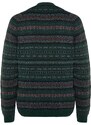 Trendyol Men's Green Slim Fit V Neck Jacquard Knitwear Cardigan