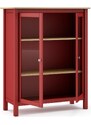 Červená dřevěná vitrína Marckeric Misti 110 x 90 cm