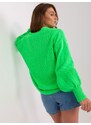 Fashionhunters Fluo zelený kardigan s velkými knoflíky