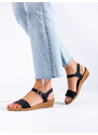 Women's platform sandals black Shelvt