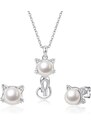 GRACE Silver Jewellery Stříbrná souprava šperků Kitty, stříbro 925/1000, kočka