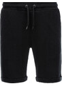 Ombre Clothing Pánské pletené šortky s elastickým pasem - černé V2 OM-SRCS-0107