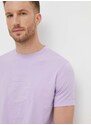 Bavlněné tričko Karl Lagerfeld fialová barva, s potiskem