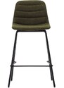 Tmavě zelená čalouněná barová židle Kave Home Zunilda 65 cm