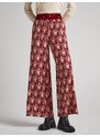 Červené dámské vzorované zkrácené široké kalhoty Pepe Jeans Galya - Dámské