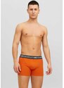 JACK & JONES Boxerky 'MYLE' námořnická modř / šedá / oranžová / bílá