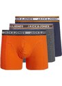 JACK & JONES Boxerky 'MYLE' námořnická modř / šedá / oranžová / bílá