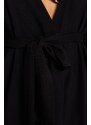 Trendyol Curve Black Ruffle Viscose Woven Kimono & Caftan