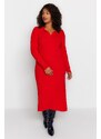 Trendyol Curve Red Polo Neck Knitwear Dress