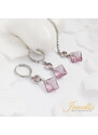 Jewellis ČR Jewellis ocelový náhrdelník Princess Cut s krystaly Swarovski - Light Amethyst