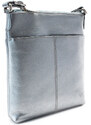 Tmavě stříbrná dámská kožená zipová crossbody kabelka Jenny