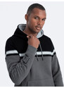 Ombre Men's tri-color hoodie - gray