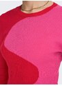 Červeno-růžový dámský vzorovaný svetr ONLY Polly - Dámské