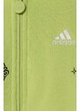 Dětská mikina adidas J BLUV Q3 FZHD zelená barva, s kapucí, vzorovaná