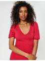 Sinsay - Mini šaty s nabíráním - červená