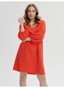Sinsay - Mini šaty s balonovými rukávy - oranžová